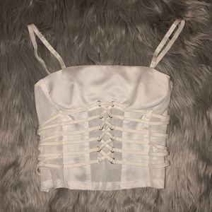 I.AM.GIA | ON HOLD angelica satin lace-up corset